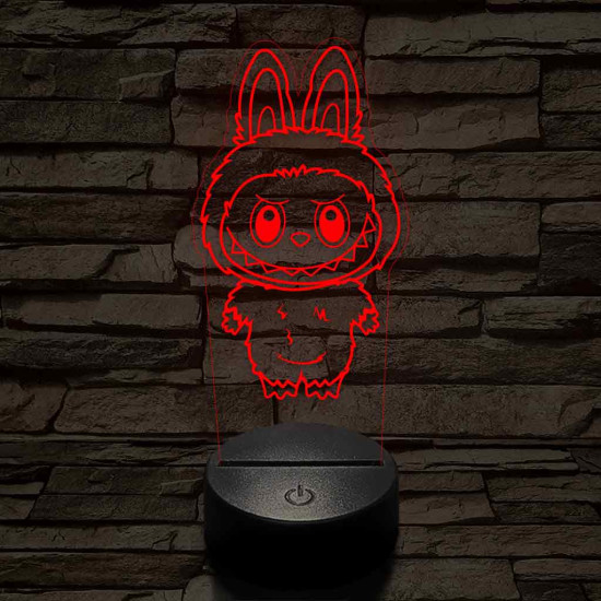 Labubu 7 színű 3D led lámpa