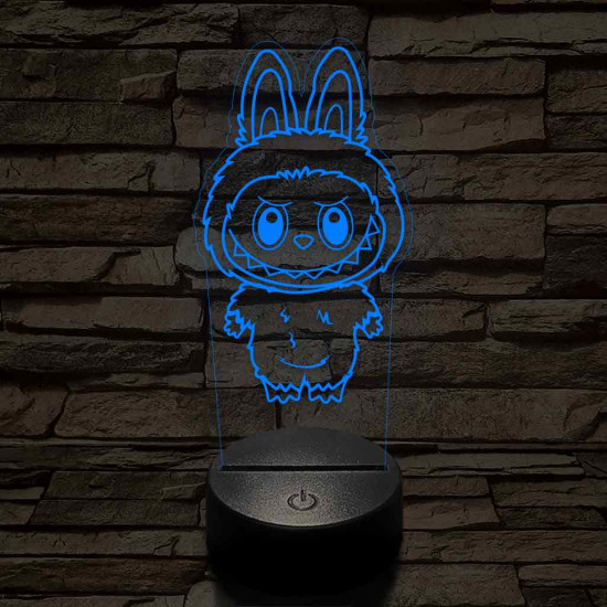 Labubu 7 színű 3D led lámpa