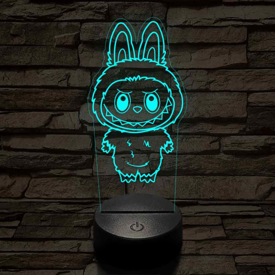 Labubu 7 színű 3D led lámpa
