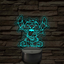 Űrkutya karácsonyfa dísszel – 7 színű, színváltós 3D LED lámpa