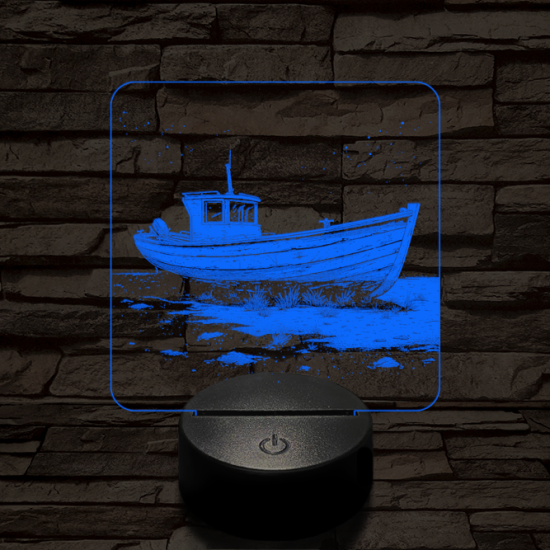 Partra vetett hajó 7 színű valósághű 3D led lámpa