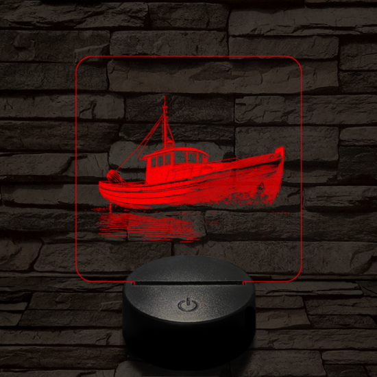 Magányos hajó 7 színű valósághű 3D led lámpa