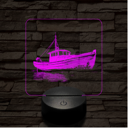 Magányos hajó 7 színű valósághű 3D led lámpa