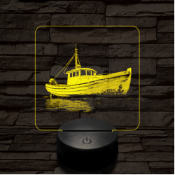 Magányos hajó 7 színű valósághű 3D led lámpa