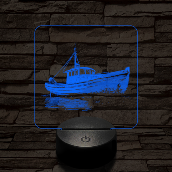 Magányos hajó 7 színű valósághű 3D led lámpa