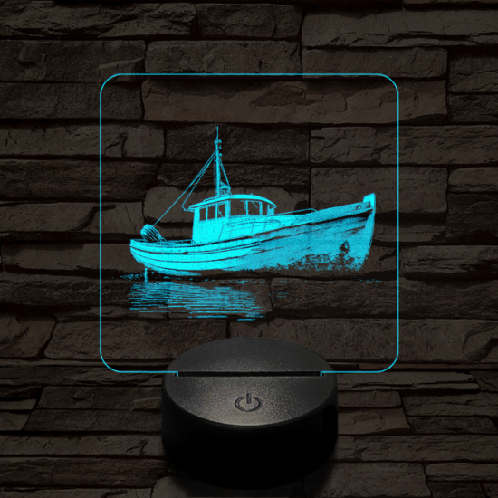Magányos hajó 7 színű valósághű 3D led lámpa
