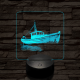 Magányos hajó 7 színű valósághű 3D led lámpa