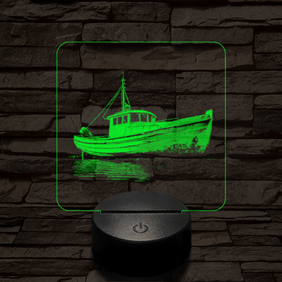 Magányos hajó 7 színű valósághű 3D led lámpa