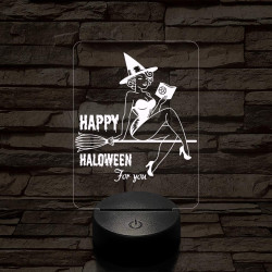 Csintalan boszorkány 7 színű  3D led lámpa