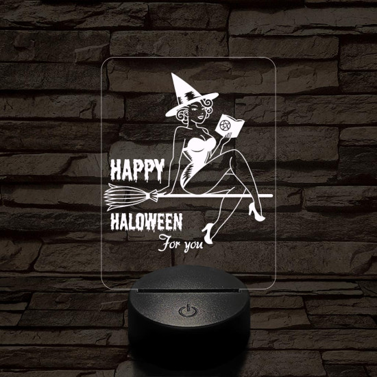 Csintalan boszorkány 7 színű  3D led lámpa