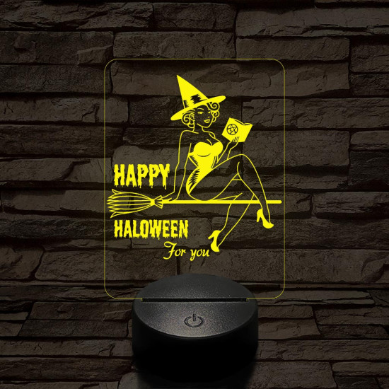 Csintalan boszorkány 7 színű  3D led lámpa