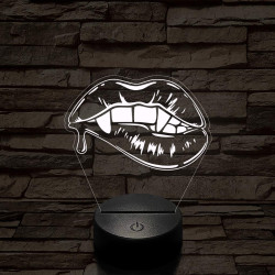 Vámpír csók 7 színű  3D led lámpa