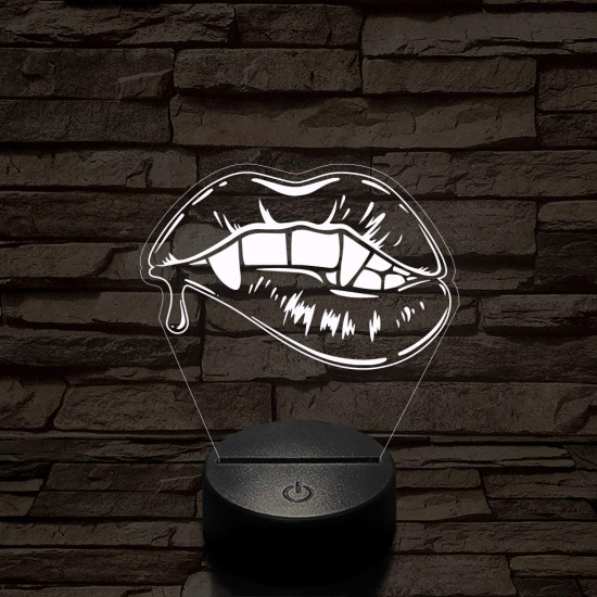 Vámpír csók 7 színű  3D led lámpa