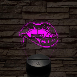 Vámpír csók 7 színű  3D led lámpa