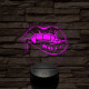 Vámpír csók 7 színű  3D led lámpa