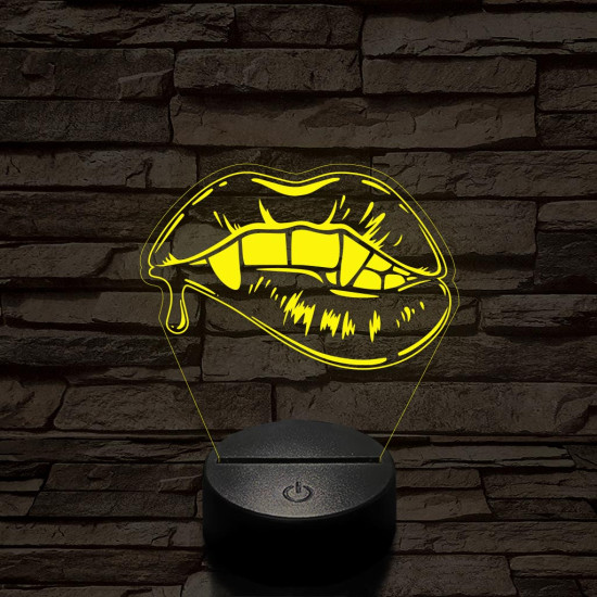 Vámpír csók 7 színű  3D led lámpa