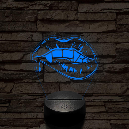 Vámpír csók 7 színű  3D led lámpa
