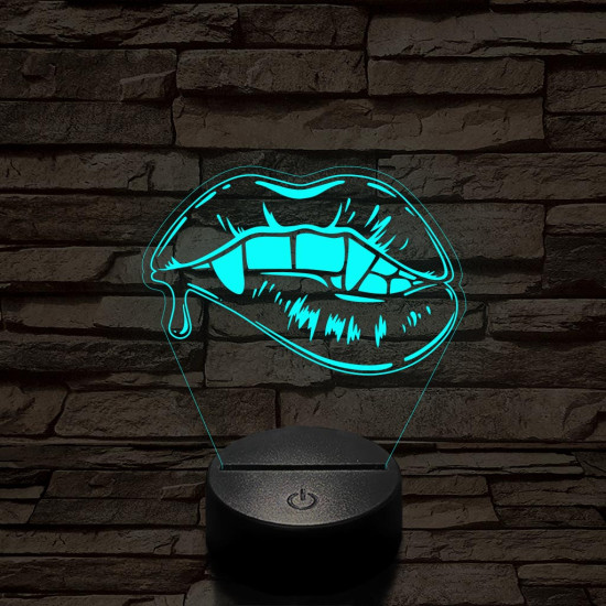Vámpír csók 7 színű  3D led lámpa