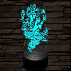 Ganesha 7 színű  3D led lámpa