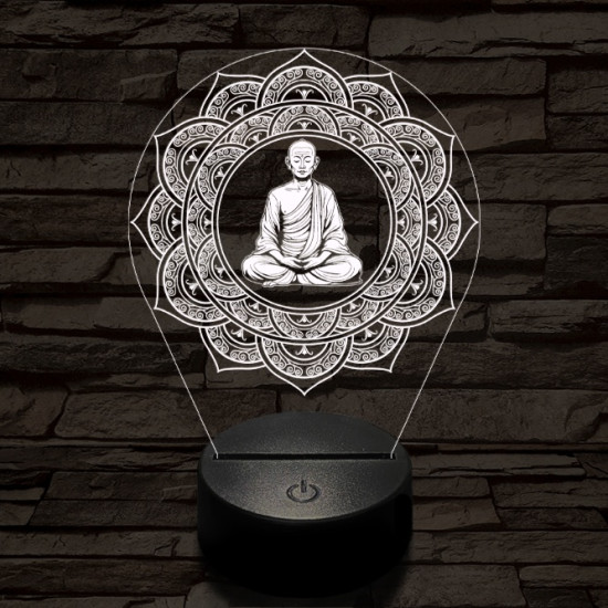 Meditáló mester 7 színű  3D led lámpa