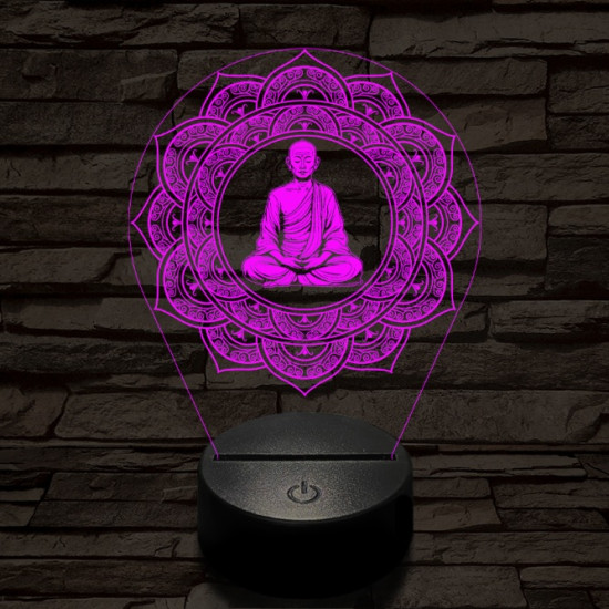 Meditáló mester 7 színű  3D led lámpa