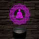 Meditáló mester 7 színű  3D led lámpa