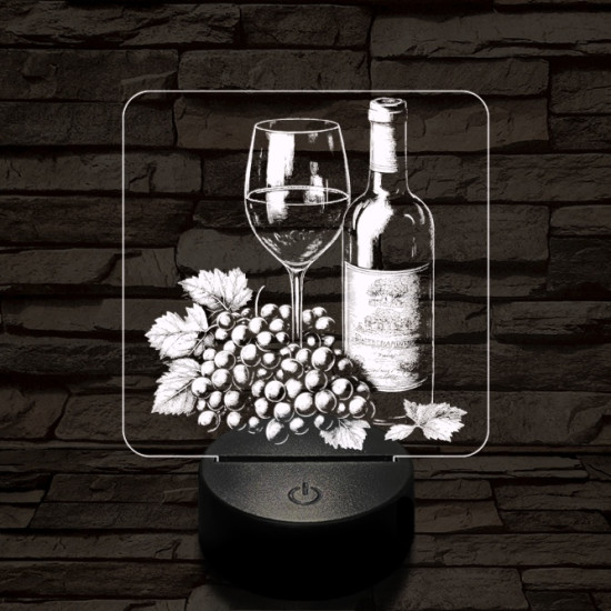 Boros csendélet 7 színű, színváltós, valósághű 3D led lámpa