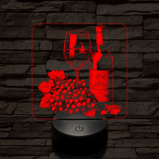 Boros csendélet 7 színű, színváltós, valósághű 3D led lámpa