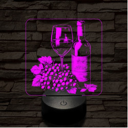 Boros csendélet 7 színű, színváltós, valósághű 3D led lámpa