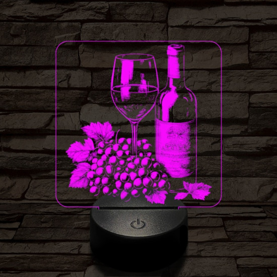 Boros csendélet 7 színű, színváltós, valósághű 3D led lámpa