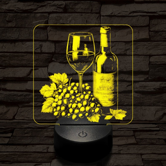 Boros csendélet 7 színű, színváltós, valósághű 3D led lámpa