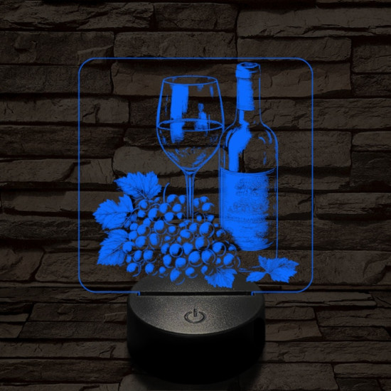 Boros csendélet 7 színű, színváltós, valósághű 3D led lámpa