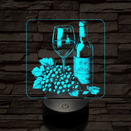 Boros csendélet 7 színű, színváltós, valósághű 3D led lámpa