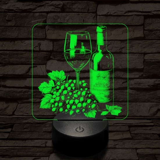 Boros csendélet 7 színű, színváltós, valósághű 3D led lámpa