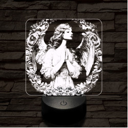 Angyali áhitat 7 színű, színváltós, valósághű 3D led lámpa