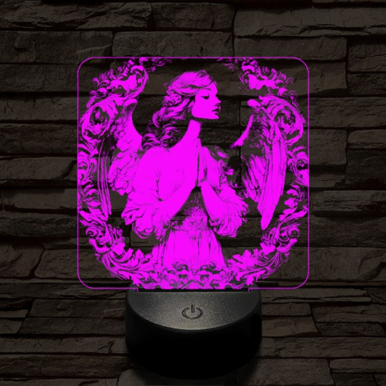 Angyali áhitat 7 színű, színváltós, valósághű 3D led lámpa