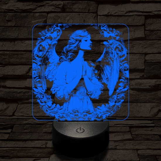 Angyali áhitat 7 színű, színváltós, valósághű 3D led lámpa