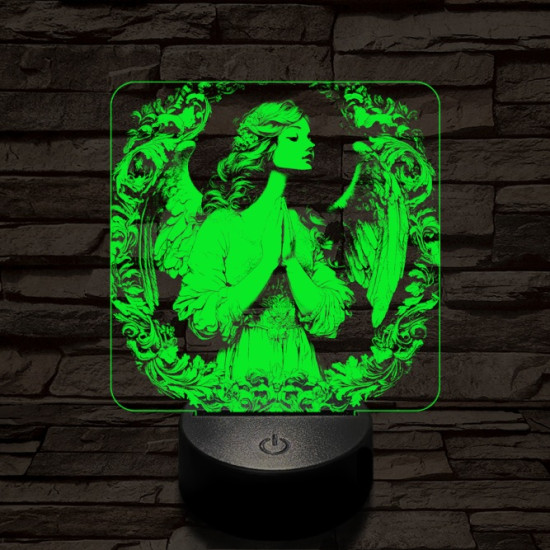 Angyali áhitat 7 színű, színváltós, valósághű 3D led lámpa