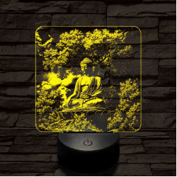 Buddha nyugalom 7 színű, színváltós, valósághű 3D led lámpa