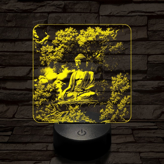 Buddha nyugalom 7 színű, színváltós, valósághű 3D led lámpa