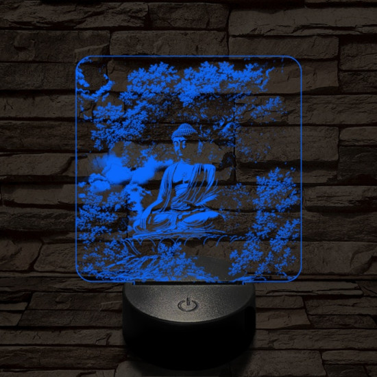 Buddha nyugalom 7 színű, színváltós, valósághű 3D led lámpa