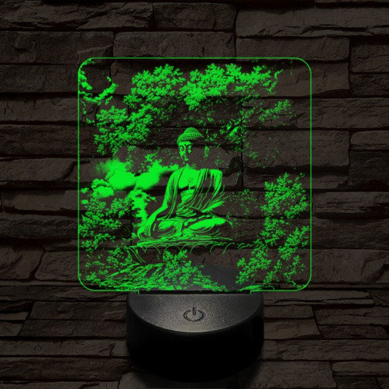 Buddha nyugalom 7 színű, színváltós, valósághű 3D led lámpa