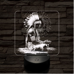 Indián rítus 7 színű, színváltós, valósághű  3D led lámpa