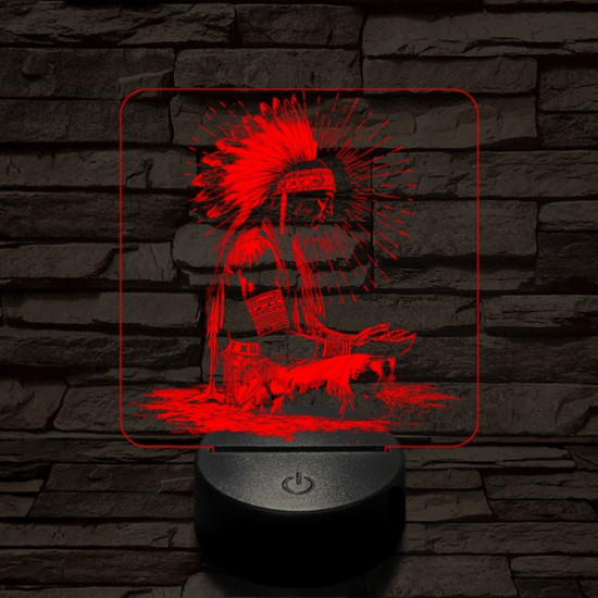 Indián rítus 7 színű, színváltós, valósághű  3D led lámpa