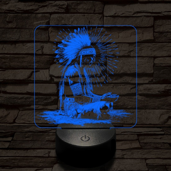 Indián rítus 7 színű, színváltós, valósághű  3D led lámpa