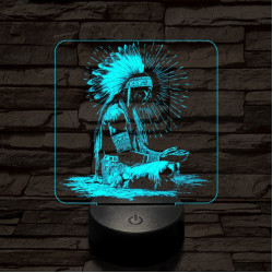 Indián rítus 7 színű, színváltós, valósághű  3D led lámpa