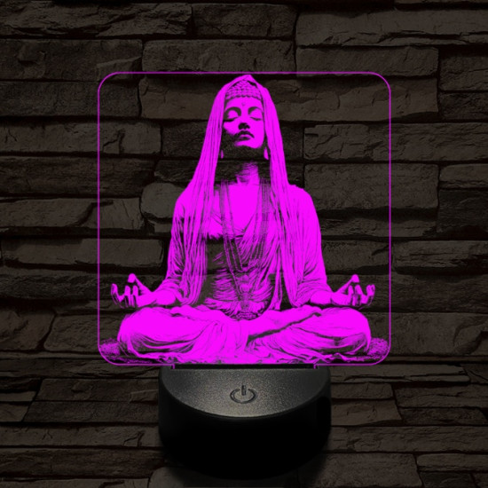 Elmélyülés 7 színű, színváltós, valósághű 3D led lámpa