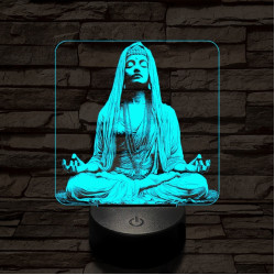 Elmélyülés 7 színű, színváltós, valósághű 3D led lámpa