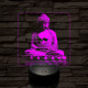 Buddha szobor 7 színű, színváltós, valósághű 3D led lámpa
