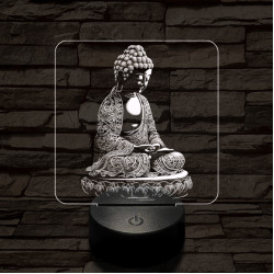 Buddha meditál 7 színű, színváltós valósághű  3D led lámpa